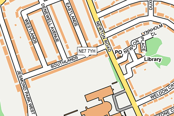 NE7 7YH map - OS OpenMap – Local (Ordnance Survey) NE7 7YH map - OS OpenMap – Local (Ordnance Survey)