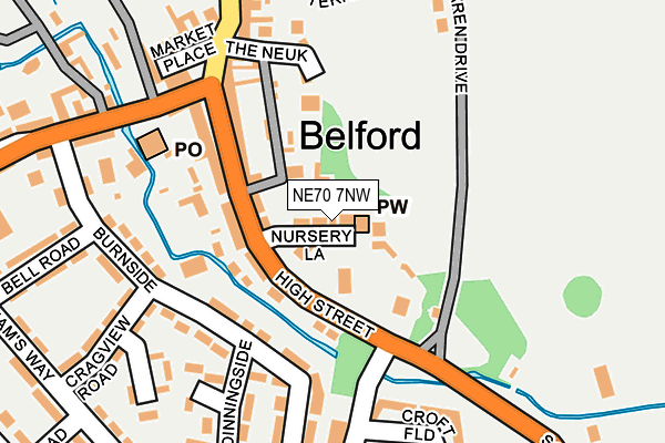 NE70 7NW map - OS OpenMap – Local (Ordnance Survey) NE70 7NW map - OS OpenMap – Local (Ordnance Survey)