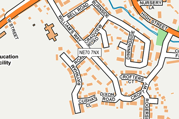 NE70 7NX map - OS OpenMap – Local (Ordnance Survey) NE70 7NX map - OS OpenMap – Local (Ordnance Survey)