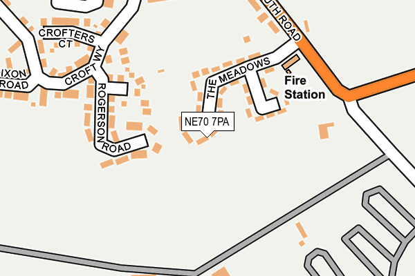 NE70 7PA map - OS OpenMap – Local (Ordnance Survey) NE70 7PA map - OS OpenMap – Local (Ordnance Survey)