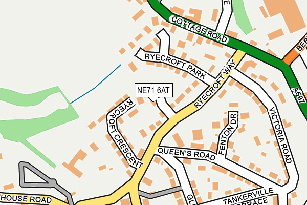 NE71 6AT map - OS OpenMap – Local (Ordnance Survey) NE71 6AT map - OS OpenMap – Local (Ordnance Survey)