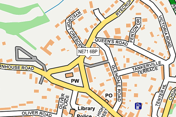 NE71 6BP map - OS OpenMap – Local (Ordnance Survey) NE71 6BP map - OS OpenMap – Local (Ordnance Survey)