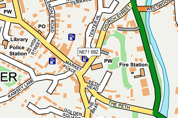 NE71 6BZ map - OS OpenMap – Local (Ordnance Survey) NE71 6BZ map - OS OpenMap – Local (Ordnance Survey)