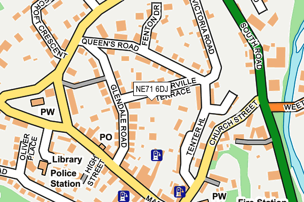 NE71 6DJ map - OS OpenMap – Local (Ordnance Survey) NE71 6DJ map - OS OpenMap – Local (Ordnance Survey)