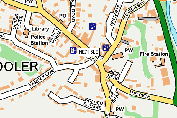 NE71 6LE map - OS OpenMap – Local (Ordnance Survey) NE71 6LE map - OS OpenMap – Local (Ordnance Survey)