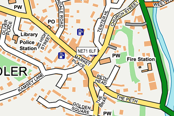 NE71 6LF map - OS OpenMap – Local (Ordnance Survey) NE71 6LF map - OS OpenMap – Local (Ordnance Survey)