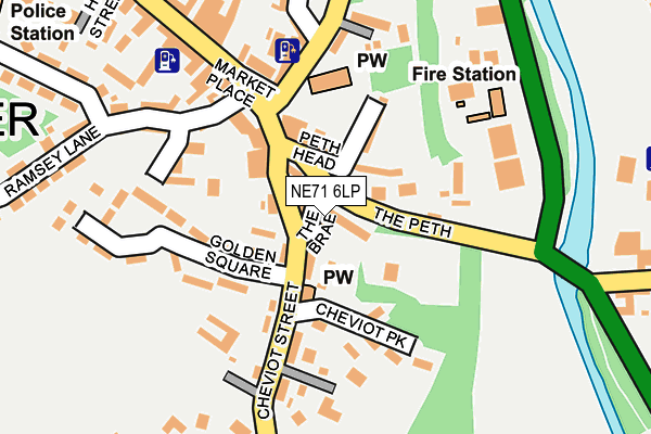 NE71 6LP map - OS OpenMap – Local (Ordnance Survey) NE71 6LP map - OS OpenMap – Local (Ordnance Survey)