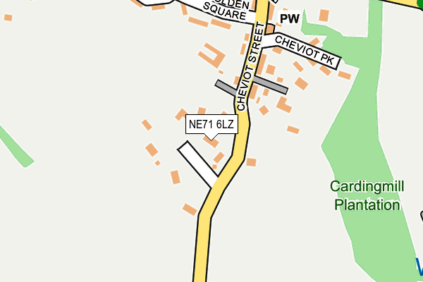 NE71 6LZ map - OS OpenMap – Local (Ordnance Survey) NE71 6LZ map - OS OpenMap – Local (Ordnance Survey)