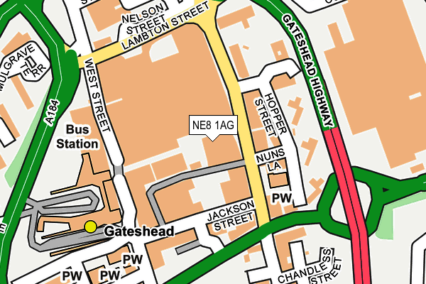 NE8 1AG map - OS OpenMap – Local (Ordnance Survey) NE8 1AG map - OS OpenMap – Local (Ordnance Survey)