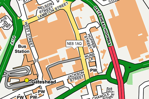 NE8 1AQ map - OS OpenMap – Local (Ordnance Survey)