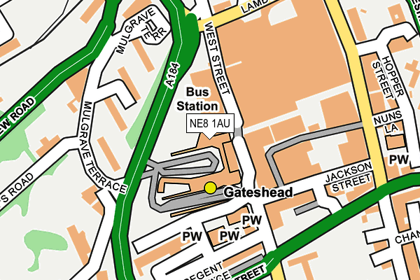 NE8 1AU map - OS OpenMap – Local (Ordnance Survey) NE8 1AU map - OS OpenMap – Local (Ordnance Survey)