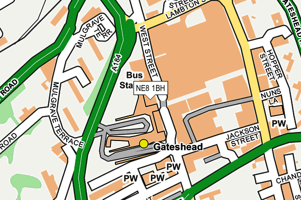 NE8 1BH map - OS OpenMap – Local (Ordnance Survey) NE8 1BH map - OS OpenMap – Local (Ordnance Survey)