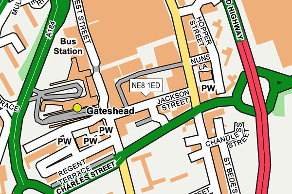 NE8 1ED map - OS OpenMap – Local (Ordnance Survey) NE8 1ED map - OS OpenMap – Local (Ordnance Survey)