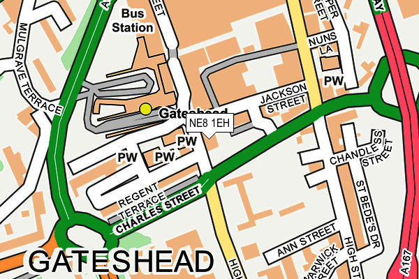 NE8 1EH map - OS OpenMap – Local (Ordnance Survey) NE8 1EH map - OS OpenMap – Local (Ordnance Survey)