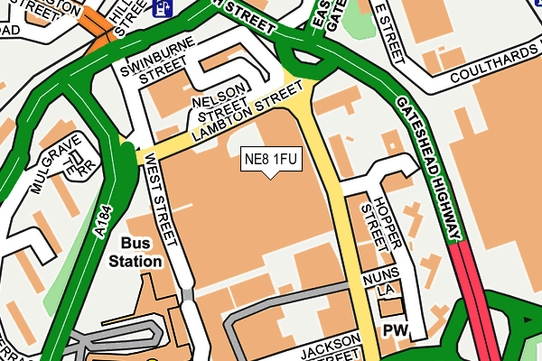 NE8 1FU map - OS OpenMap – Local (Ordnance Survey) NE8 1FU map - OS OpenMap – Local (Ordnance Survey)