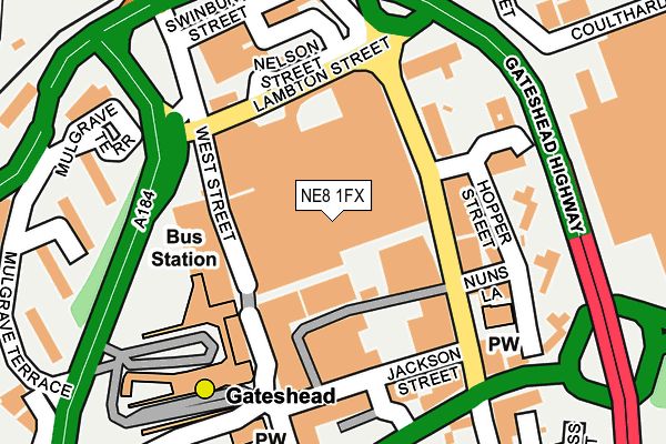 NE8 1FX map - OS OpenMap – Local (Ordnance Survey) NE8 1FX map - OS OpenMap – Local (Ordnance Survey)
