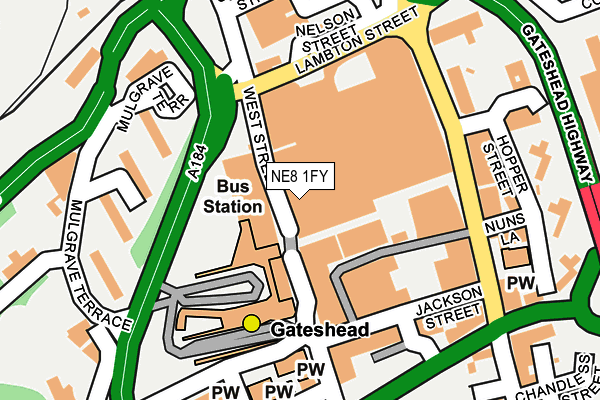 NE8 1FY map - OS OpenMap – Local (Ordnance Survey) NE8 1FY map - OS OpenMap – Local (Ordnance Survey)