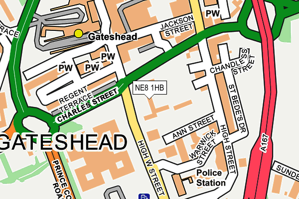 NE8 1HB map - OS OpenMap – Local (Ordnance Survey) NE8 1HB map - OS OpenMap – Local (Ordnance Survey)