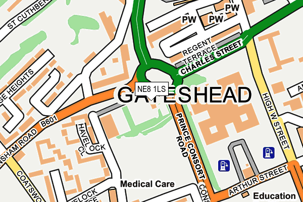 NE8 1LS map - OS OpenMap – Local (Ordnance Survey) NE8 1LS map - OS OpenMap – Local (Ordnance Survey)