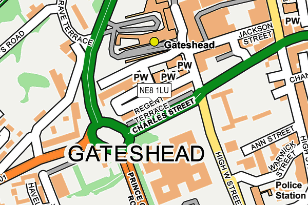 NE8 1LU map - OS OpenMap – Local (Ordnance Survey) NE8 1LU map - OS OpenMap – Local (Ordnance Survey)