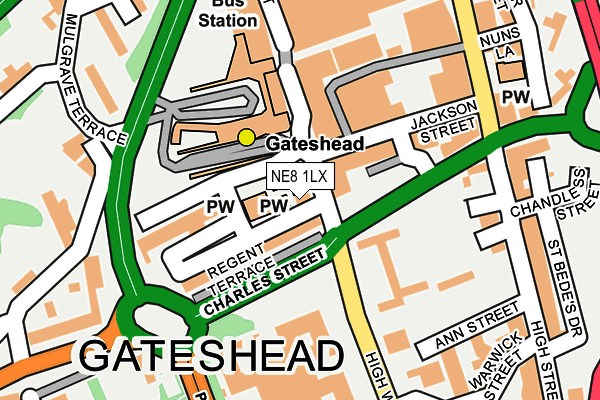 NE8 1LX map - OS OpenMap – Local (Ordnance Survey) NE8 1LX map - OS OpenMap – Local (Ordnance Survey)