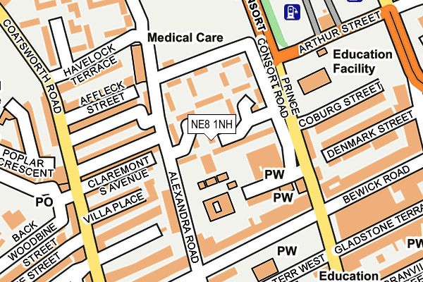 NE8 1NH map - OS OpenMap – Local (Ordnance Survey) NE8 1NH map - OS OpenMap – Local (Ordnance Survey)