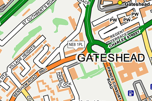 NE8 1PL map - OS OpenMap – Local (Ordnance Survey) NE8 1PL map - OS OpenMap – Local (Ordnance Survey)