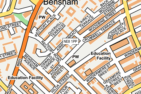 NE8 1PP map - OS OpenMap – Local (Ordnance Survey) NE8 1PP map - OS OpenMap – Local (Ordnance Survey)