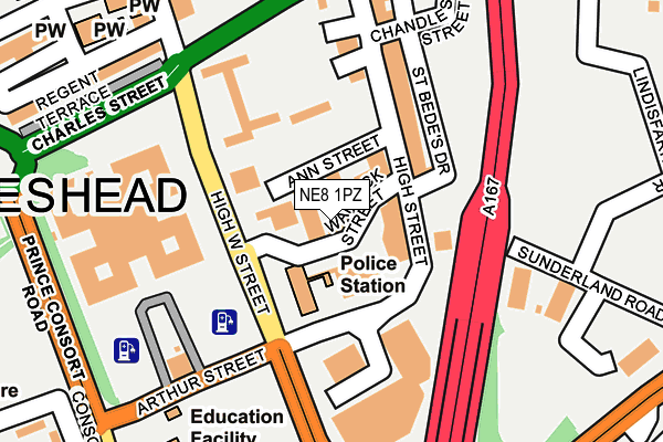 NE8 1PZ map - OS OpenMap – Local (Ordnance Survey) NE8 1PZ map - OS OpenMap – Local (Ordnance Survey)