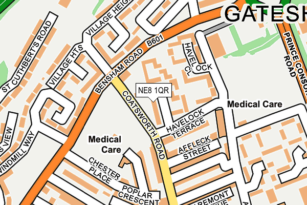 NE8 1QR map - OS OpenMap – Local (Ordnance Survey)