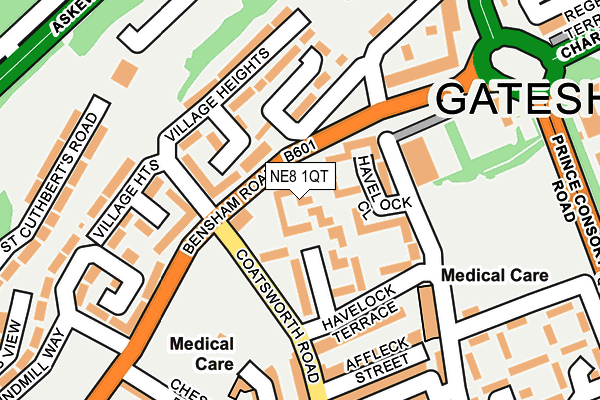 NE8 1QT map - OS OpenMap – Local (Ordnance Survey) NE8 1QT map - OS OpenMap – Local (Ordnance Survey)