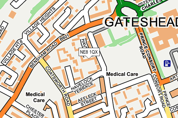 NE8 1QX map - OS OpenMap – Local (Ordnance Survey) NE8 1QX map - OS OpenMap – Local (Ordnance Survey)