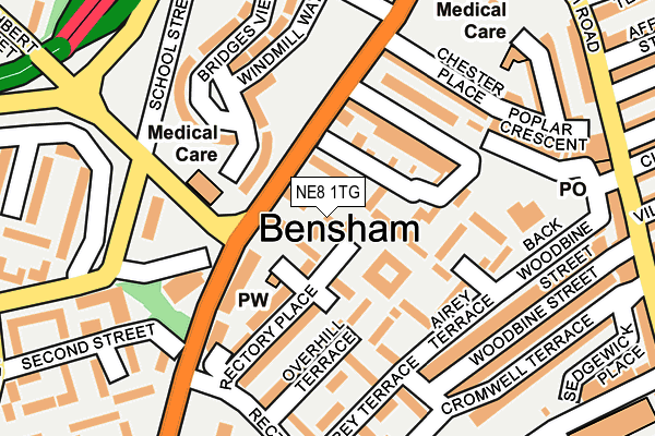 NE8 1TG map - OS OpenMap – Local (Ordnance Survey) NE8 1TG map - OS OpenMap – Local (Ordnance Survey)