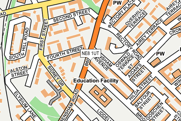 NE8 1UT map - OS OpenMap – Local (Ordnance Survey) NE8 1UT map - OS OpenMap – Local (Ordnance Survey)