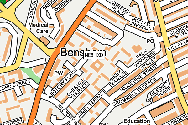 NE8 1XD map - OS OpenMap – Local (Ordnance Survey) NE8 1XD map - OS OpenMap – Local (Ordnance Survey)