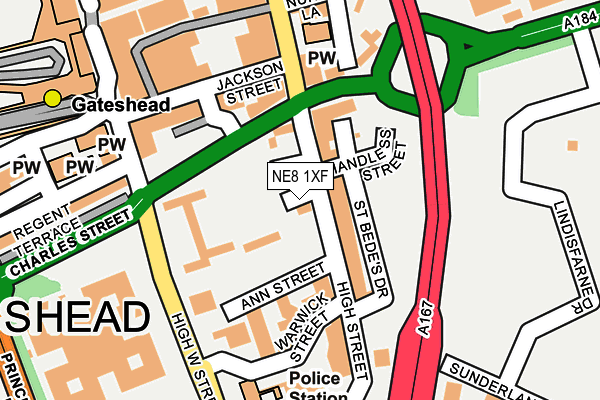 NE8 1XF map - OS OpenMap – Local (Ordnance Survey) NE8 1XF map - OS OpenMap – Local (Ordnance Survey)