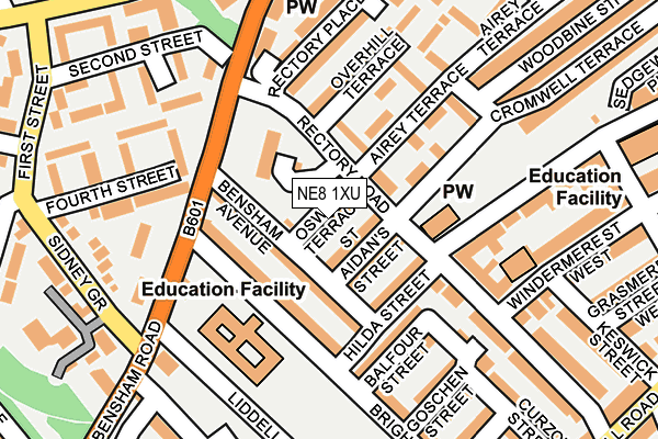 NE8 1XU map - OS OpenMap – Local (Ordnance Survey) NE8 1XU map - OS OpenMap – Local (Ordnance Survey)