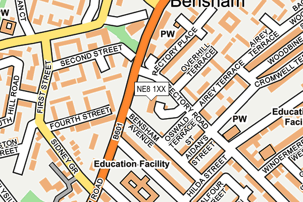 NE8 1XX map - OS OpenMap – Local (Ordnance Survey) NE8 1XX map - OS OpenMap – Local (Ordnance Survey)