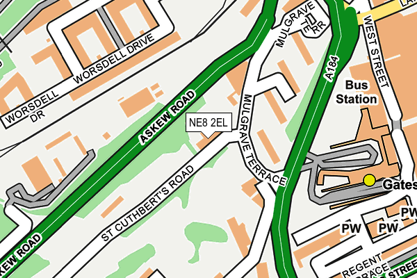 NE8 2EL map - OS OpenMap – Local (Ordnance Survey) NE8 2EL map - OS OpenMap – Local (Ordnance Survey)