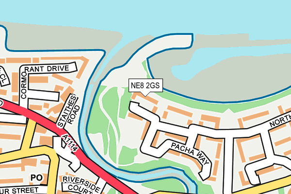 NE8 2GS map - OS OpenMap – Local (Ordnance Survey) NE8 2GS map - OS OpenMap – Local (Ordnance Survey)
