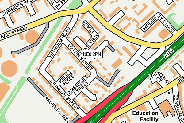NE8 2PN map - OS OpenMap – Local (Ordnance Survey) NE8 2PN map - OS OpenMap – Local (Ordnance Survey)