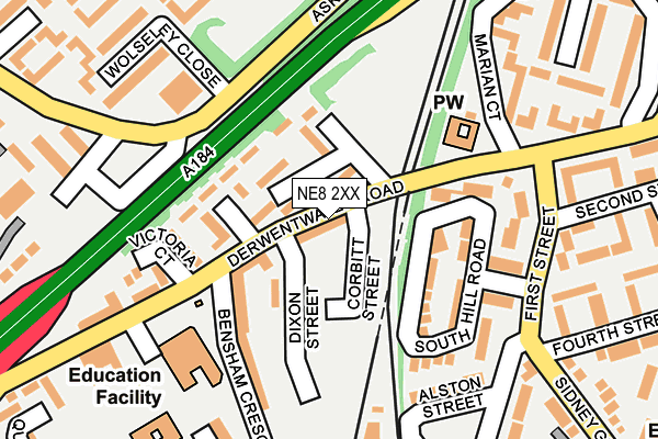 NE8 2XX map - OS OpenMap – Local (Ordnance Survey) NE8 2XX map - OS OpenMap – Local (Ordnance Survey)