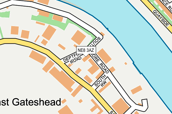 NE8 3AZ map - OS OpenMap – Local (Ordnance Survey) NE8 3AZ map - OS OpenMap – Local (Ordnance Survey)