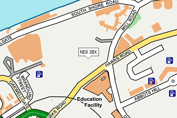 NE8 3BX map - OS OpenMap – Local (Ordnance Survey) NE8 3BX map - OS OpenMap – Local (Ordnance Survey)