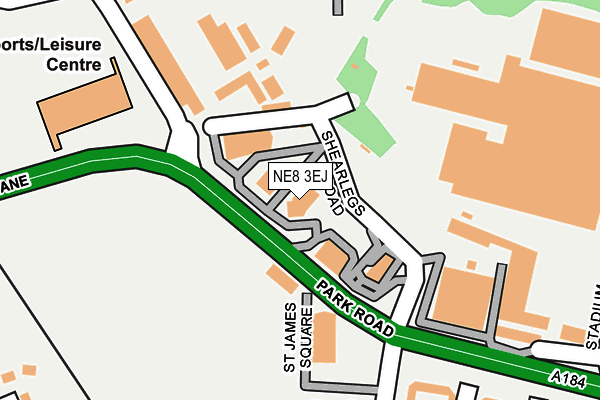 NE8 3EJ map - OS OpenMap – Local (Ordnance Survey) NE8 3EJ map - OS OpenMap – Local (Ordnance Survey)