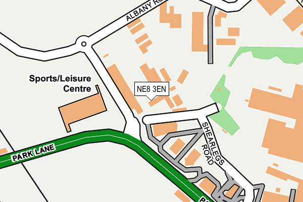 NE8 3EN map - OS OpenMap – Local (Ordnance Survey) NE8 3EN map - OS OpenMap – Local (Ordnance Survey)