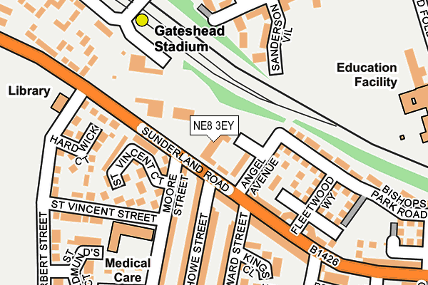 NE8 3EY map - OS OpenMap – Local (Ordnance Survey) NE8 3EY map - OS OpenMap – Local (Ordnance Survey)