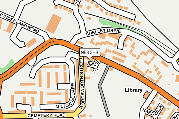 NE8 3HB map - OS OpenMap – Local (Ordnance Survey) NE8 3HB map - OS OpenMap – Local (Ordnance Survey)