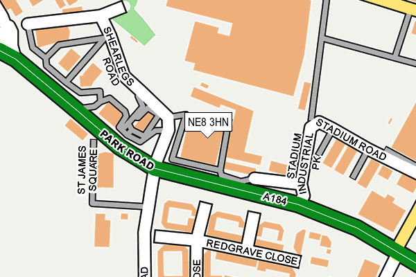 NE8 3HN map - OS OpenMap – Local (Ordnance Survey) NE8 3HN map - OS OpenMap – Local (Ordnance Survey)