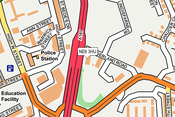 NE8 3HU map - OS OpenMap – Local (Ordnance Survey) NE8 3HU map - OS OpenMap – Local (Ordnance Survey)